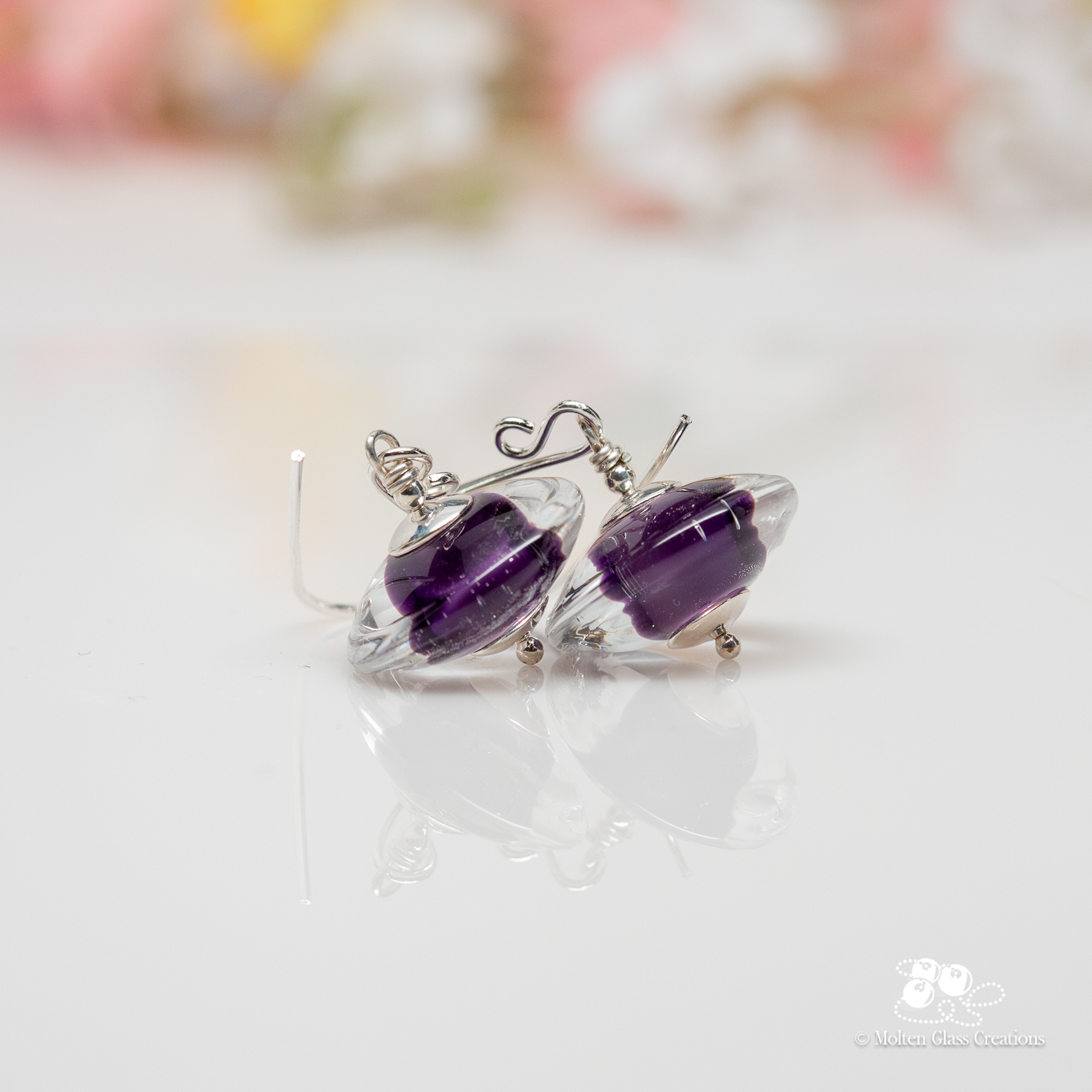 Violet Disc Earrings
